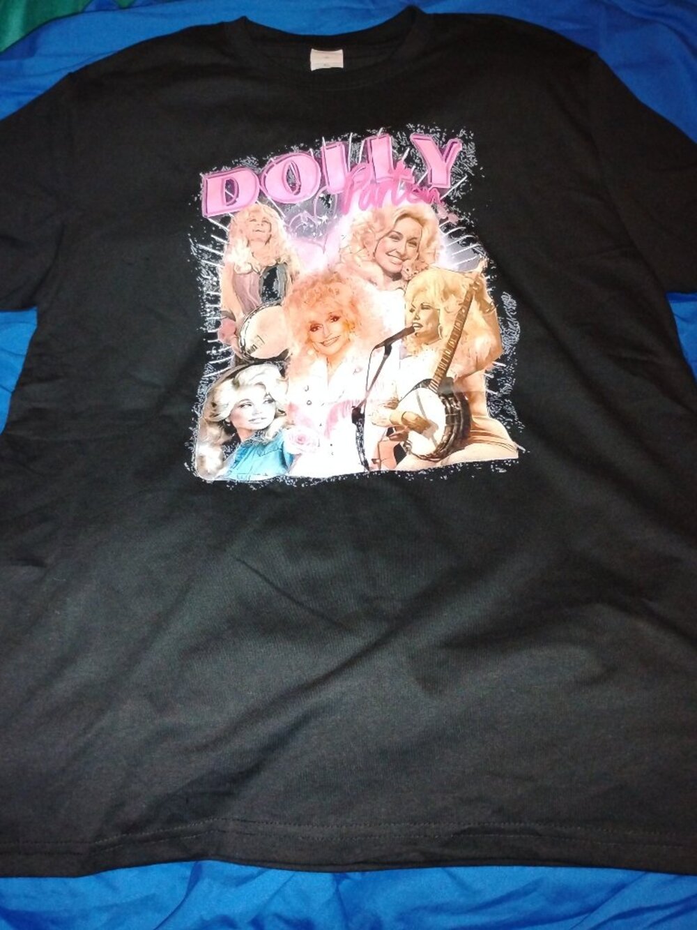 Dolly's Short Sleeve Black Collage T Shirt Cotton Blend Size XL New